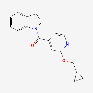 molecular formula C18H18N2O2 B2552003 (2-(Cyclopropylmethoxy)pyridin-4-yl)(indolin-1-yl)methanone CAS No. 2034393-38-7