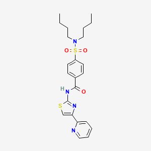 4-(N,N-dibutylsulfamoyl)-N-(4-(pyridin-2-yl)thiazol-2-yl)benzamide