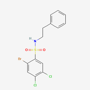 molecular formula C14H12BrCl2NO2S B2552013 2-bromo-4,5-dichloro-N-(2-phenylethyl)benzene-1-sulfonamide CAS No. 2361757-01-7