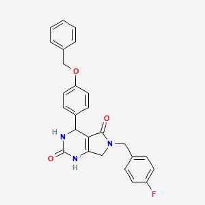 molecular formula C26H22FN3O3 B2552016 4-(4-(benzyloxy)phenyl)-6-(4-fluorobenzyl)-3,4,6,7-tetrahydro-1H-pyrrolo[3,4-d]pyrimidine-2,5-dione CAS No. 1021218-13-2