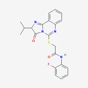 N-(2-fluorophenyl)-2-((2-isopropyl-3-oxo-2,3-dihydroimidazo[1,2-c]quinazolin-5-yl)thio)acetamide