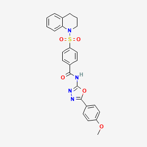 4-(3,4-dihydro-2H-quinolin-1-ylsulfonyl)-N-[5-(4-methoxyphenyl)-1,3,4-oxadiazol-2-yl]benzamide