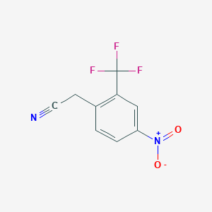 molecular formula C9H5F3N2O2 B2552028 (4-Nitro-2-trifluoromethyl-phenyl)-acetonitrile CAS No. 1067192-61-3