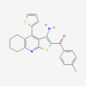 (3-Amino-4-(thiophen-2-yl)-5,6,7,8-tetrahydrothieno[2,3-b]quinolin-2-yl)(p-tolyl)methanone