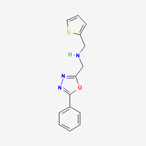 N-[(5-phenyl-1,3,4-oxadiazol-2-yl)methyl]-1-thiophen-2-ylmethanamine