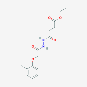 molecular formula C15H20N2O5 B255205 Ethyl 4-{2-[(2-methylphenoxy)acetyl]hydrazino}-4-oxobutanoate 