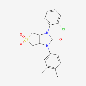 molecular formula C19H19ClN2O3S B2552050 1-(2-chlorophenyl)-3-(3,4-dimethylphenyl)tetrahydro-1H-thieno[3,4-d]imidazol-2(3H)-one 5,5-dioxide CAS No. 873811-23-5