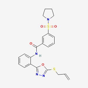 N-{2-[5-(prop-2-en-1-ylsulfanyl)-1,3,4-oxadiazol-2-yl]phenyl}-3-(pyrrolidin-1-ylsulfonyl)benzamide