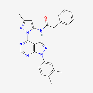 N-(1-(1-(3,4-dimethylphenyl)-1H-pyrazolo[3,4-d]pyrimidin-4-yl)-3-methyl-1H-pyrazol-5-yl)-2-phenylacetamide