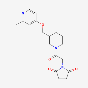 molecular formula C18H23N3O4 B2552057 1-[2-[3-[(2-Methylpyridin-4-yl)oxymethyl]piperidin-1-yl]-2-oxoethyl]pyrrolidine-2,5-dione CAS No. 2379949-35-4