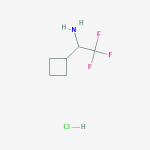 molecular formula C6H11ClF3N B2552063 1-Cyclobutyl-2,2,2-trifluoroethan-1-amine hydrochloride CAS No. 2055390-11-7