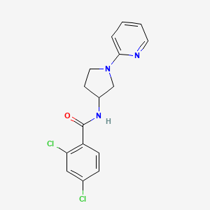 molecular formula C16H15Cl2N3O B2552065 2,4-二氯-N-(1-(吡啶-2-基)吡咯烷-3-基)苯甲酰胺 CAS No. 1788677-43-9