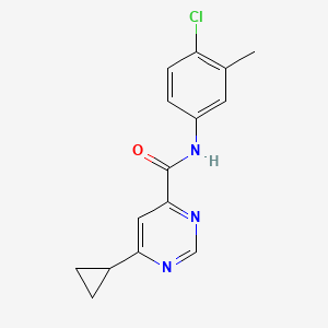 molecular formula C15H14ClN3O B2552067 N-(4-Chloro-3-methylphenyl)-6-cyclopropylpyrimidine-4-carboxamide CAS No. 2415553-76-1