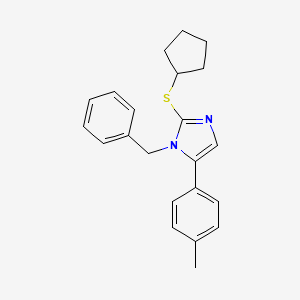 molecular formula C22H24N2S B2552079 1-benzyl-2-(cyclopentylthio)-5-(p-tolyl)-1H-imidazole CAS No. 1207024-50-7