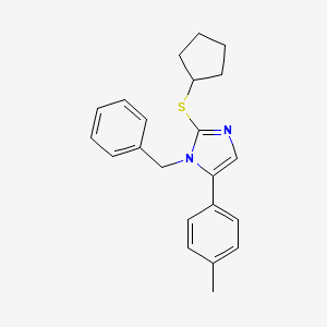 molecular formula C22H24N2S B2552079 1-苄基-2-(环戊硫基)-5-(对甲苯基)-1H-咪唑 CAS No. 1207024-50-7