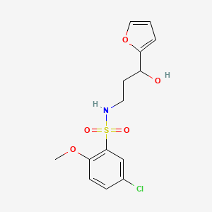 molecular formula C14H16ClNO5S B2552081 5-chloro-N-(3-(furan-2-yl)-3-hydroxypropyl)-2-methoxybenzenesulfonamide CAS No. 1421449-00-4