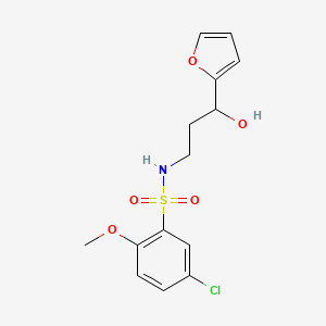 molecular formula C14H16ClNO5S B2552081 5-chloro-N-(3-(furan-2-yl)-3-hydroxypropyl)-2-méthoxybenzènesulfonamide CAS No. 1421449-00-4