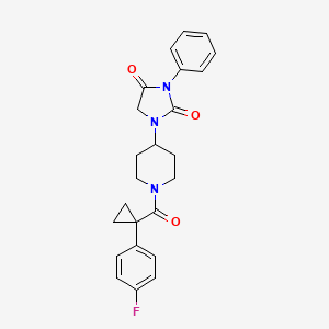 1-(1-(1-(4-Fluorophenyl)cyclopropanecarbonyl)piperidin-4-yl)-3-phenylimidazolidine-2,4-dione