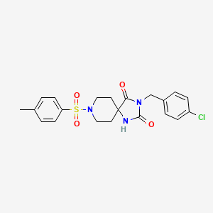 molecular formula C21H22ClN3O4S B2552086 3-(4-氯苄基)-8-对甲苯磺酰-1,3,8-三氮杂螺[4.5]癸烷-2,4-二酮 CAS No. 1021081-51-5