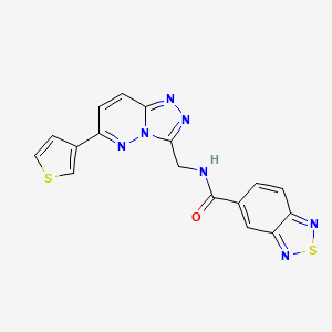 molecular formula C17H11N7OS2 B2552088 N-((6-(噻吩-3-基)-[1,2,4]三唑并[4,3-b]哒嗪-3-基)甲基)苯并[c][1,2,5]噻二唑-5-甲酰胺 CAS No. 1904307-32-9