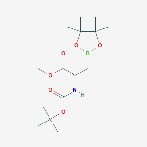 molecular formula C15H28BNO6 B2552094 Methyl 2-{[(tert-butoxy)carbonyl]amino}-3-(tetramethyl-1,3,2-dioxaborolan-2-yl)propanoate CAS No. 1809639-07-3