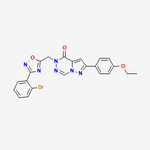 molecular formula C22H17BrN6O3 B2552097 1-ethyl-7-(4-{[4-(3-methoxyphenyl)piperazin-1-yl]carbonyl}piperidin-1-yl)-3-methyl-1H-pyrazolo[3,4-c]pyridine CAS No. 1251584-53-8