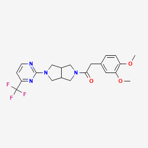 2-(3,4-Dimethoxyphenyl)-1-[2-[4-(trifluoromethyl)pyrimidin-2-yl]-1,3,3a,4,6,6a-hexahydropyrrolo[3,4-c]pyrrol-5-yl]ethanone