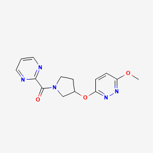 (3-((6-Methoxypyridazin-3-yl)oxy)pyrrolidin-1-yl)(pyrimidin-2-yl)methanone