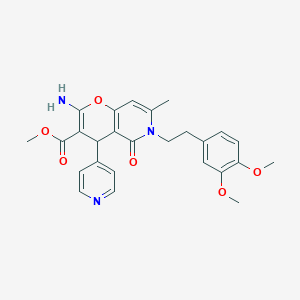 methyl 2-amino-6-(3,4-dimethoxyphenethyl)-7-methyl-5-oxo-4-(pyridin-4-yl)-5,6-dihydro-4H-pyrano[3,2-c]pyridine-3-carboxylate