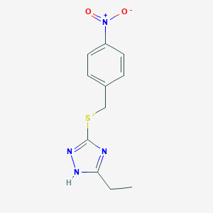 molecular formula C11H12N4O2S B255211 3-ethyl-5-[(4-nitrobenzyl)thio]-4H-1,2,4-triazole 