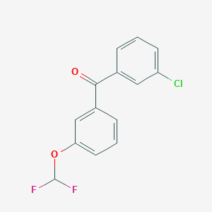 molecular formula C14H9ClF2O2 B2552110 (3-Chlorophenyl)[3-(difluoromethoxy)phenyl]methanone CAS No. 1712958-76-3