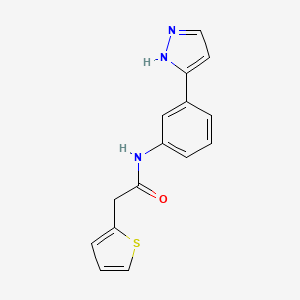 N-[3-(1H-pyrazol-5-yl)phenyl]-2-(thiophen-2-yl)acetamide
