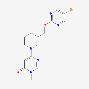molecular formula C15H18BrN5O2 B2552116 6-[3-[(5-Bromopyrimidin-2-yl)oxymethyl]piperidin-1-yl]-3-methylpyrimidin-4-one CAS No. 2380061-00-5