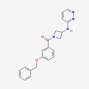 molecular formula C21H20N4O2 B2552118 N-{1-[3-(苯甲氧基)苯甲酰]氮杂环丁-3-基}吡哒嗪-3-胺 CAS No. 2097883-20-8