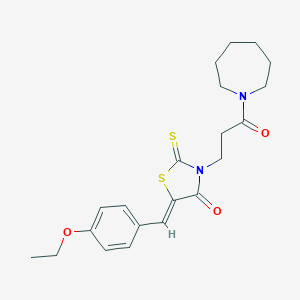 molecular formula C21H26N2O3S2 B255212 3-[3-(1-Azepanyl)-3-oxopropyl]-5-(4-ethoxybenzylidene)-2-thioxo-1,3-thiazolidin-4-one 