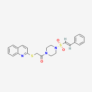 1-[4-[(E)-2-phenylethenyl]sulfonylpiperazin-1-yl]-2-quinolin-2-ylsulfanylethanone