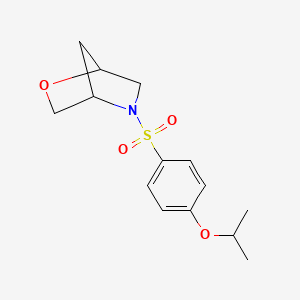 molecular formula C14H19NO4S B2552128 5-((4-Isopropoxyphenyl)sulfonyl)-2-oxa-5-azabicyclo[2.2.1]heptane CAS No. 2034204-01-6