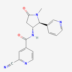 molecular formula C17H15N5O2 B2552132 2-Cyano-N-[(2S,3R)-1-methyl-5-oxo-2-pyridin-3-ylpyrrolidin-3-yl]pyridine-4-carboxamide CAS No. 2223314-68-7