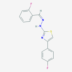 molecular formula C16H11F2N3S B255214 4-(4-fluorophenyl)-N-[(Z)-(2-fluorophenyl)methylideneamino]-1,3-thiazol-2-amine 