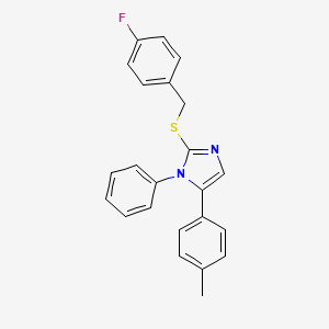 molecular formula C23H19FN2S B2552151 2-((4-氟苄基)硫)-1-苯基-5-(对甲苯基)-1H-咪唑 CAS No. 1206993-49-8