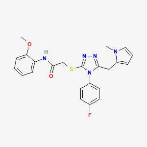 2-((4-(4-fluorophenyl)-5-((1-methyl-1H-pyrrol-2-yl)methyl)-4H-1,2,4-triazol-3-yl)thio)-N-(2-methoxyphenyl)acetamide