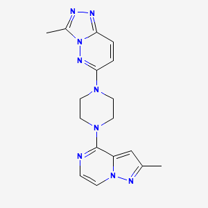 molecular formula C17H19N9 B2552161 3-Methyl-6-[4-(2-methylpyrazolo[1,5-a]pyrazin-4-yl)piperazin-1-yl]-[1,2,4]triazolo[4,3-b]pyridazine CAS No. 2380181-76-8