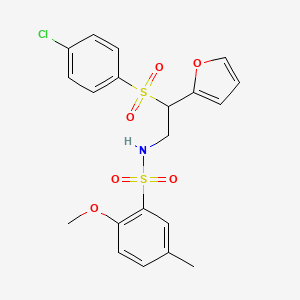 N-[2-(4-chlorobenzenesulfonyl)-2-(furan-2-yl)ethyl]-2-methoxy-5-methylbenzene-1-sulfonamide