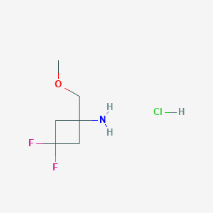 molecular formula C6H12ClF2NO B2552166 3,3-二氟-1-(甲氧基甲基)环丁-1-胺;盐酸盐 CAS No. 2247107-09-9