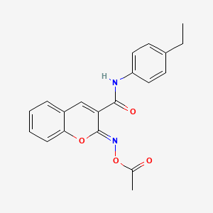 molecular formula C20H18N2O4 B2552188 (Z)-2-(acetoxyimino)-N-(4-ethylphenyl)-2H-chromene-3-carboxamide CAS No. 941970-50-9