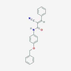 molecular formula C23H18N2O2 B255219 N-[4-(benzyloxy)phenyl]-2-cyano-3-phenylacrylamide 