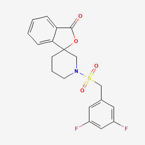 molecular formula C19H17F2NO4S B2552191 1'-((3,5-difluorobenzyl)sulfonyl)-3H-spiro[isobenzofuran-1,3'-piperidin]-3-one CAS No. 1704533-31-2