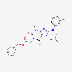 benzyl 2-[1,7-dimethyl-9-(3-methylphenyl)-2,4-dioxo-7,8-dihydro-6H-purino[7,8-a]pyrimidin-3-yl]acetate