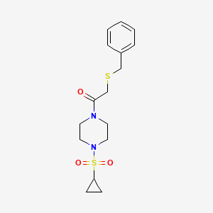 2-(Benzylthio)-1-(4-(cyclopropylsulfonyl)piperazin-1-yl)ethanone