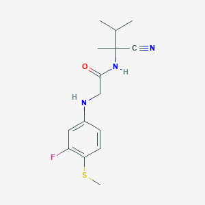 molecular formula C15H20FN3OS B2552194 N-(1-cyano-1,2-dimethylpropyl)-2-{[3-fluoro-4-(methylsulfanyl)phenyl]amino}acetamide CAS No. 1376279-22-9
